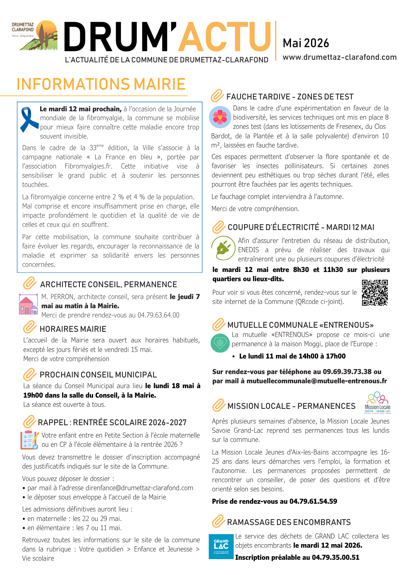 Lettre Mensuelle Mairie Drumettaz-Clarafond