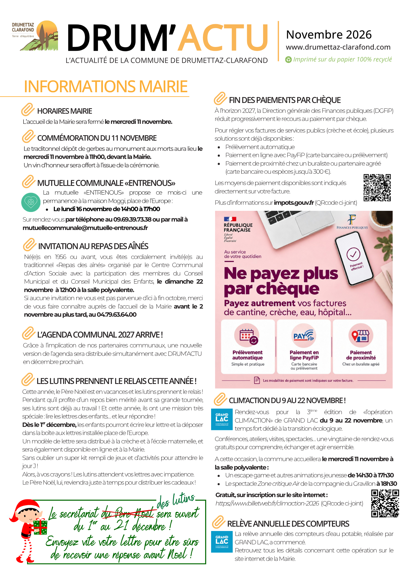 Lettre Mensuelle Mairie Drumettaz-Clarafond