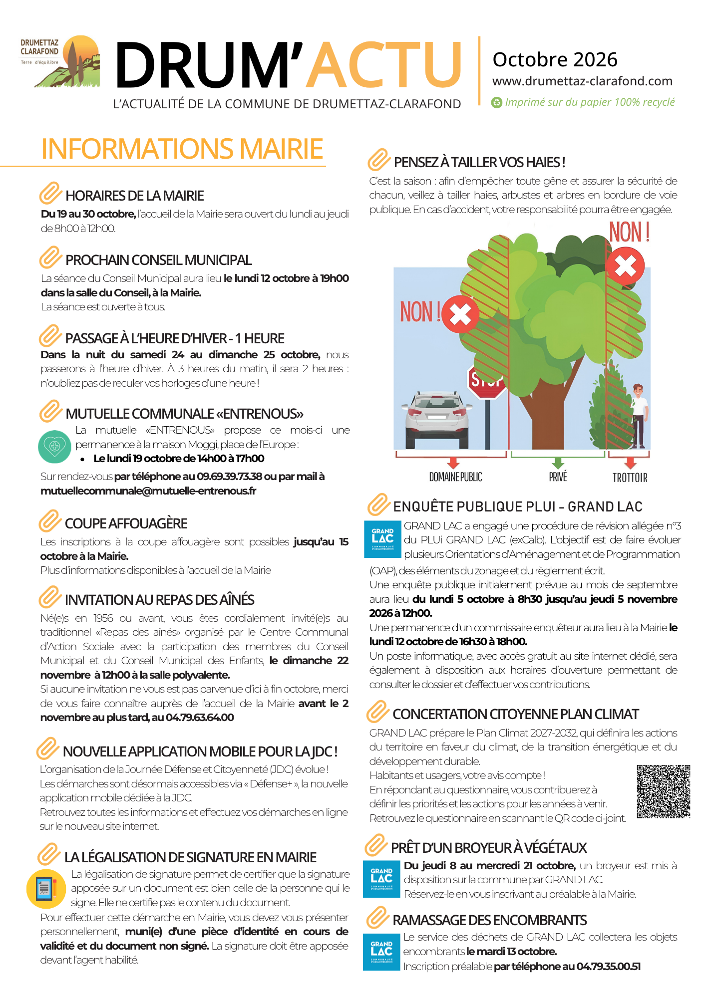 Lettre Mensuelle Mairie Drumettaz-Clarafond